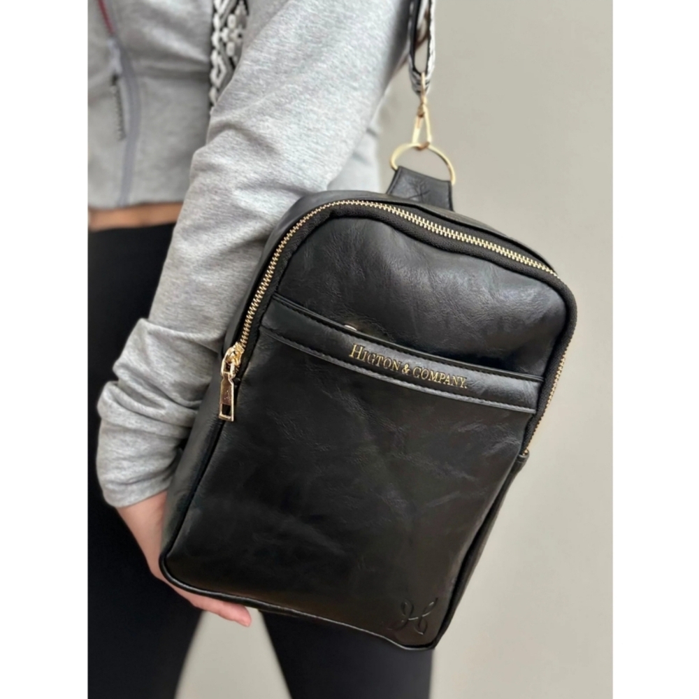 Higton The Mini Mae Bag in BLACK Diaper Baby Crossbody